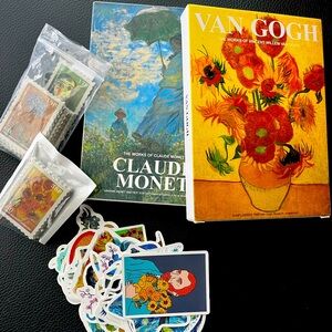 Monet and Van Gogh postcards and stickers